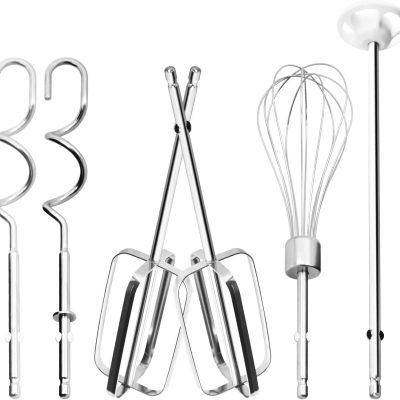 Hand Mixer Attachments Replacement for  Mixer Beaters Parts 62632R 62682RZ 62692 62695V 64699 - Hand Mixer Beaters,Wire Egg Whisk,Liquid Blending Rod,Dough Hooks,Set of 6