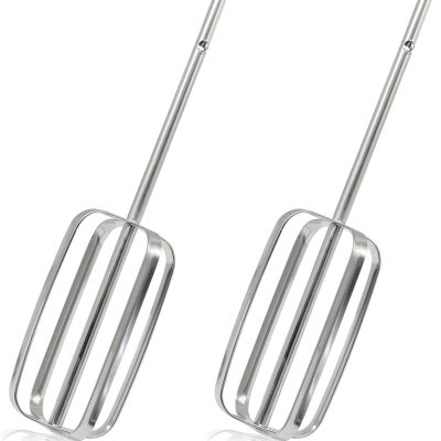 2 Pcs Stainless Steel Hand Mixer Beaters, Square Hand Mixer Attachments Replacement Parts Compatible with  Beaters 62682RZ 62692 62695V 64699 Mixer